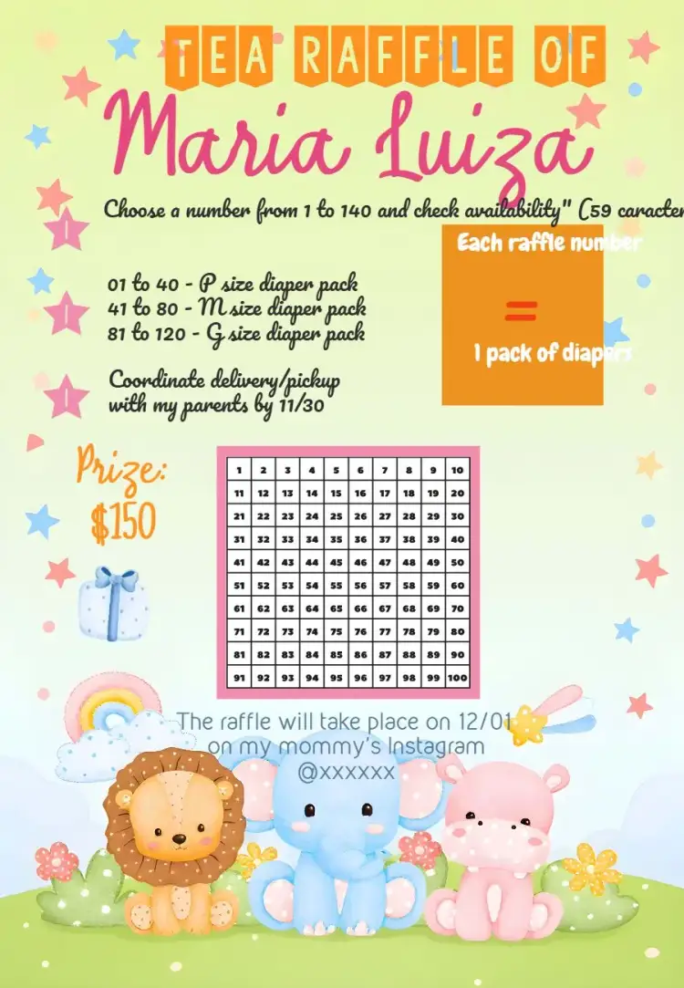 Invitation Safari Tiger Raffle Tea – Raffle Tea theme safari, colorful, tropical, fun, animals, wild