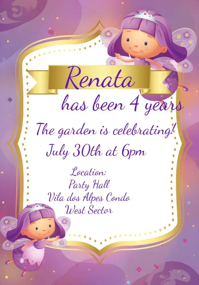 Lilac Fairy Garden invitation
