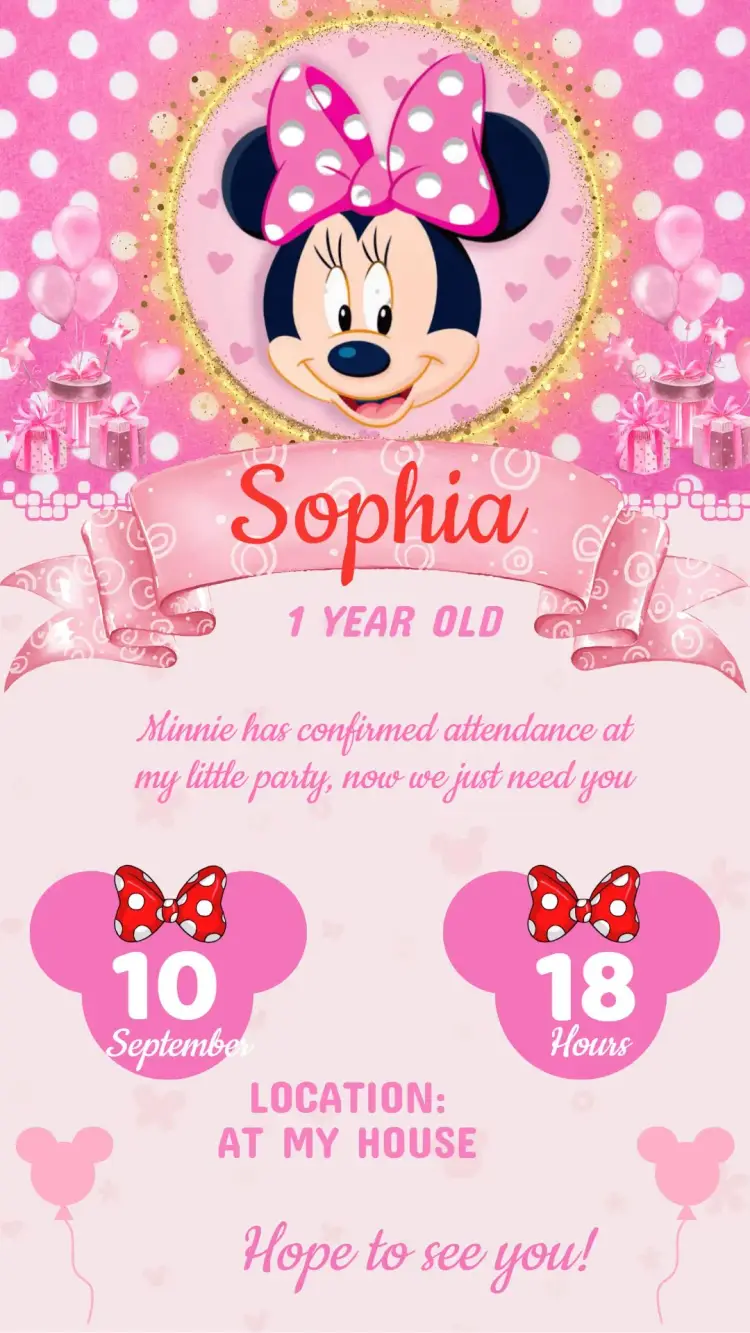 Minnie Birthday Invitation