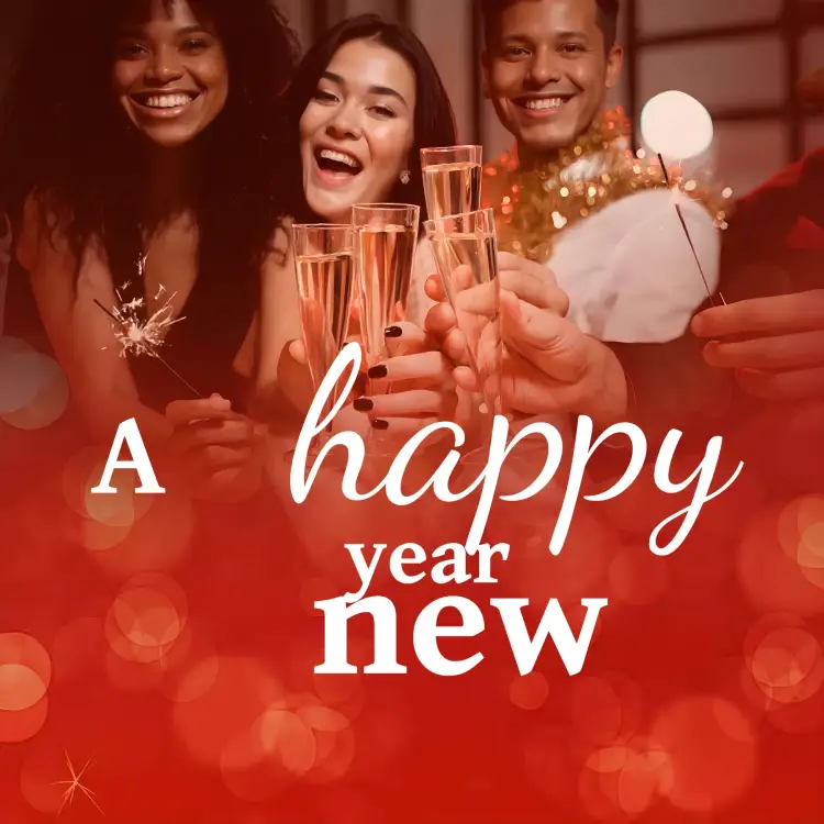 Golden New Year Post invitation