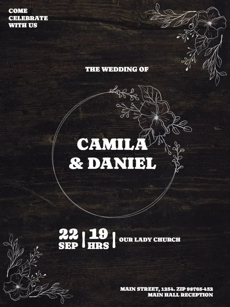 Invitation Rustic Dark Husband Wedding – Wedding theme rustic, dark, floral, elegant, delicate
