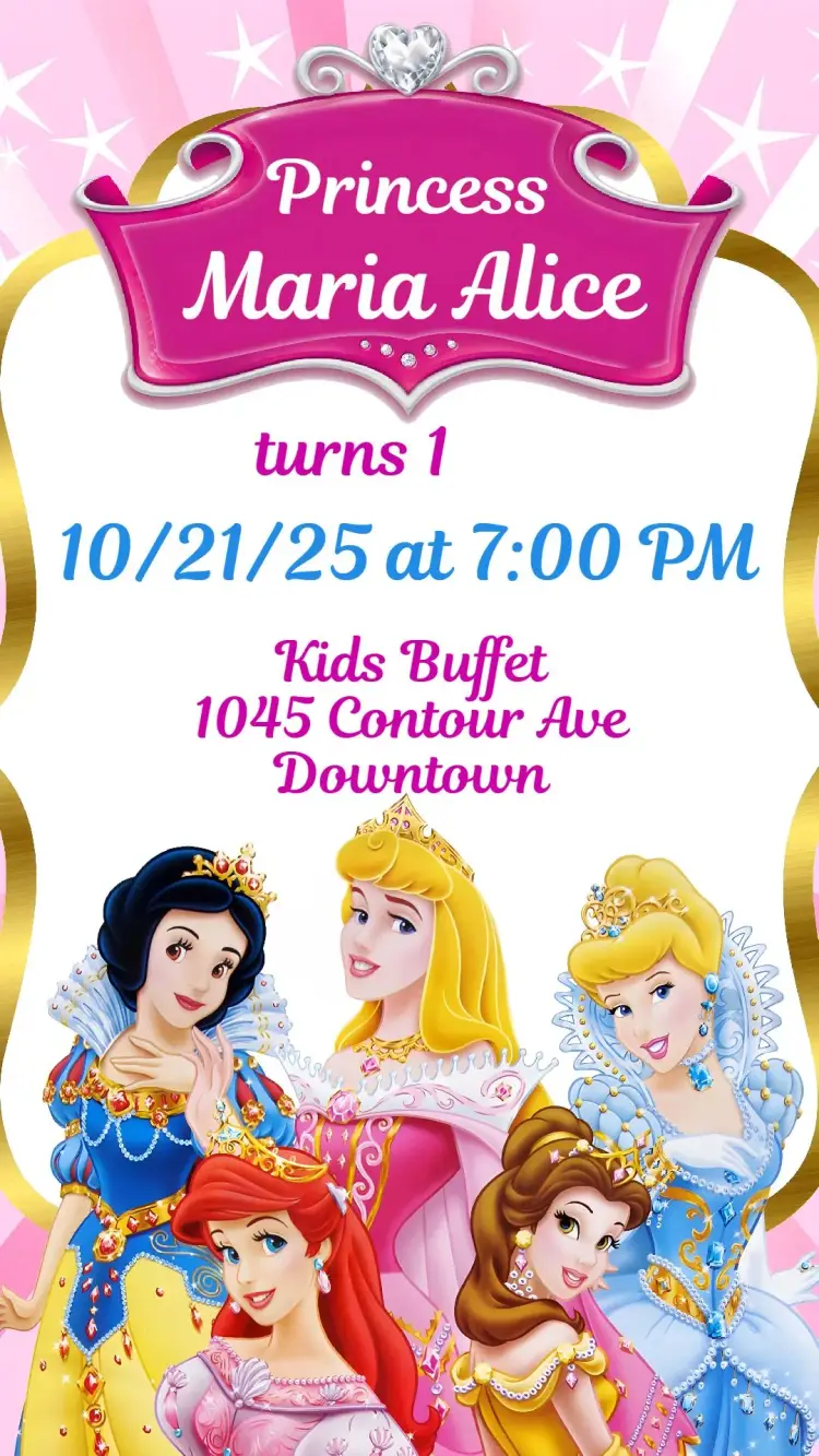 Disney Princesses invitation