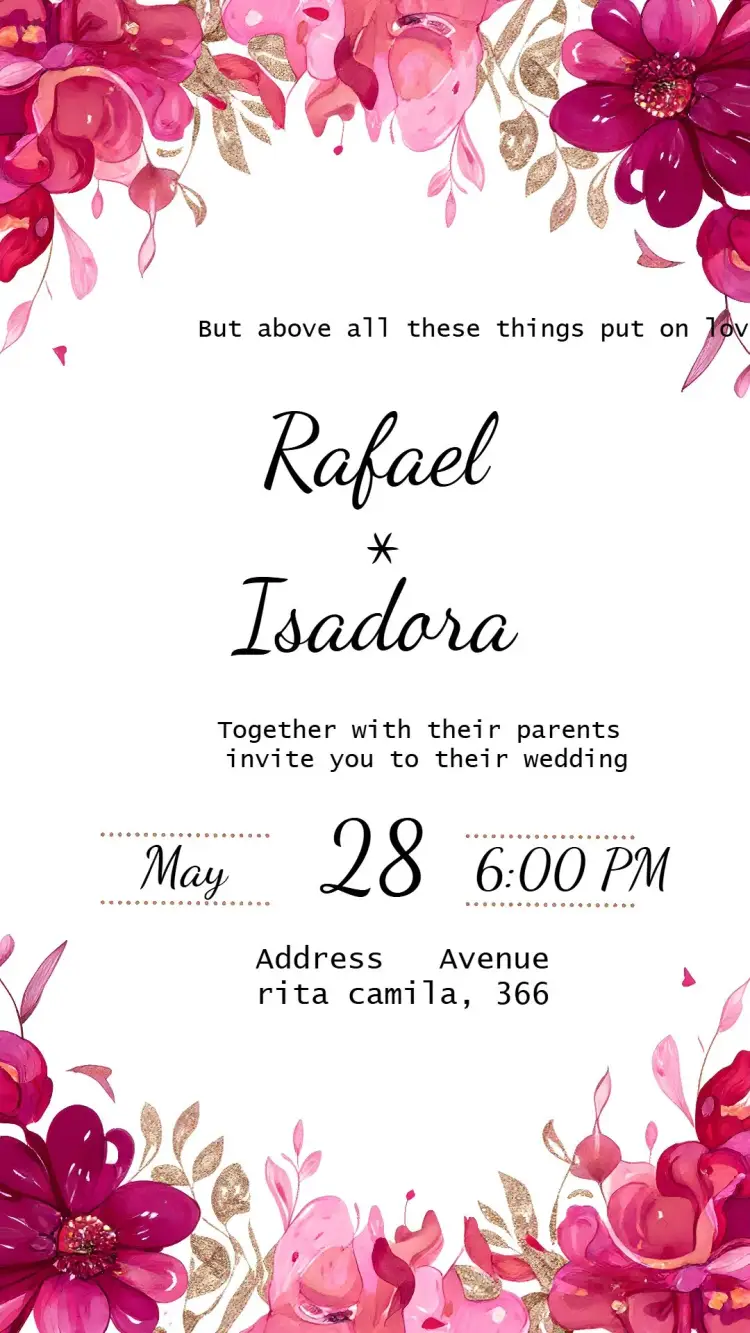 Invite Delicate Floral Wedding editable and customizable