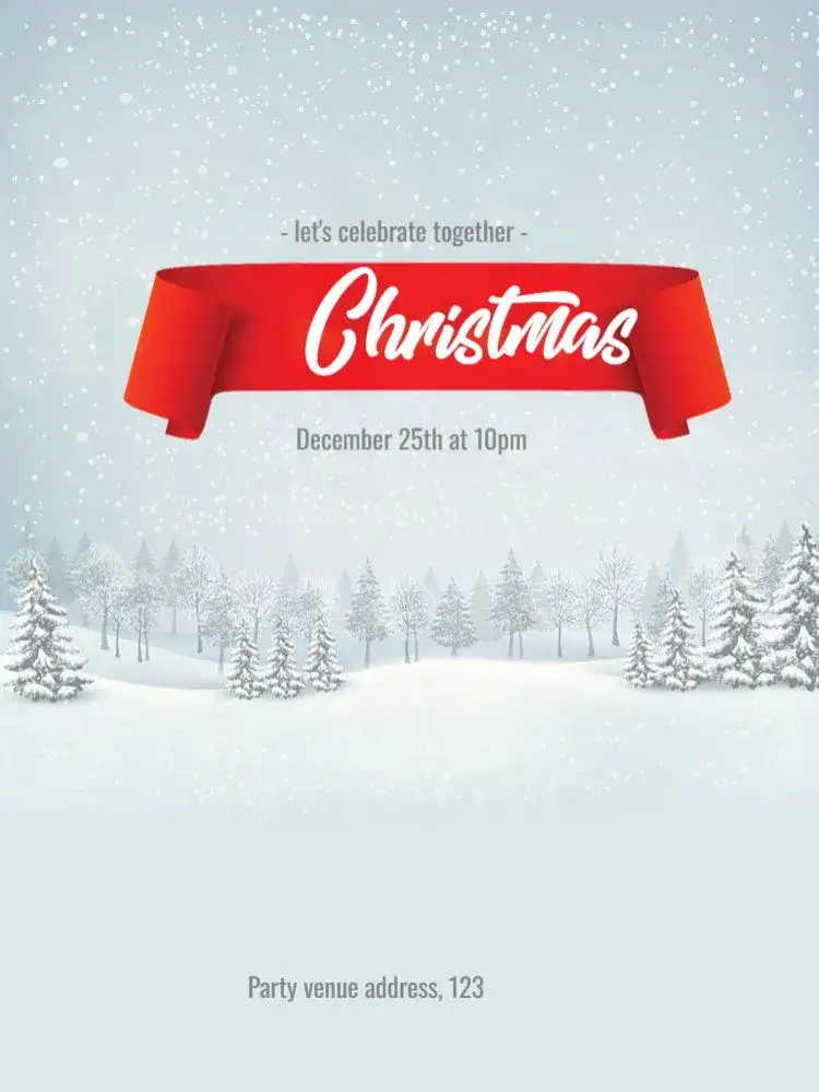Invitation Christmas Snow – Commemorative Dates theme Snow, Festive, Christmas colors, Modern, Charming illustrations