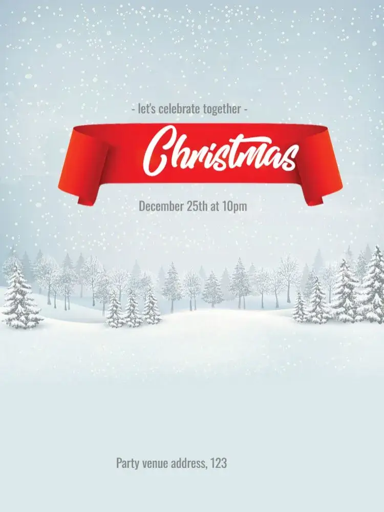 Christmas Snow invitation