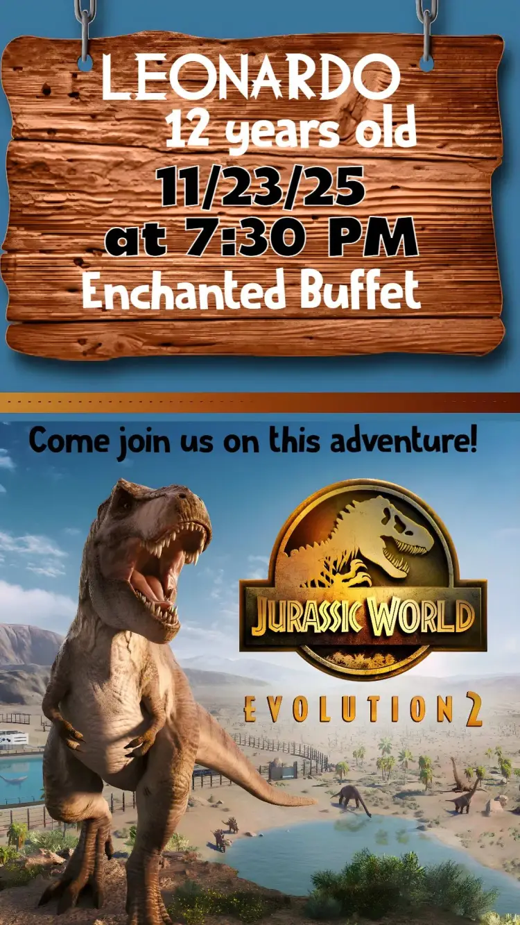 Jurassic World invitation