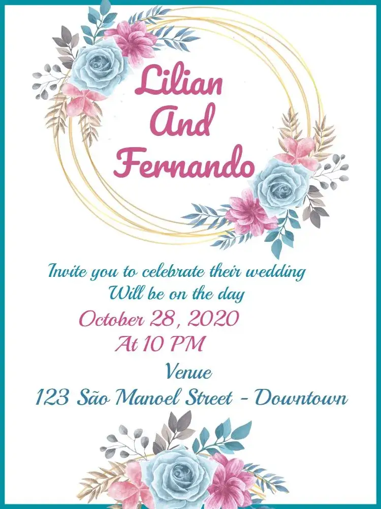 Invitation Floral Leaf Wedding – Wedding theme floral, romantic, rustic, elegant, modern, natural