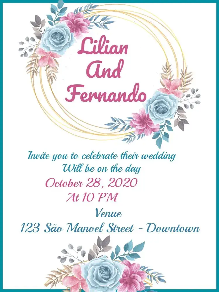 Floral Leaf Wedding invitation