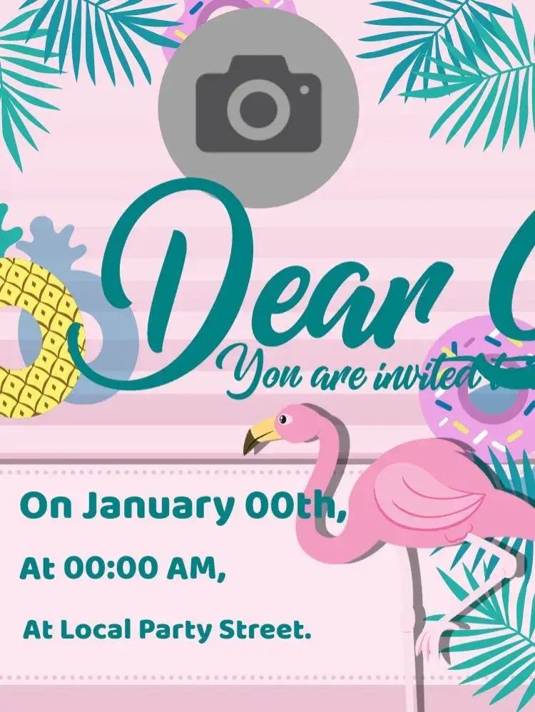 Invitation Pink Flamingo – Kids' Birthday Party theme tropical, modern, delicate, colorful, childlike, beach
