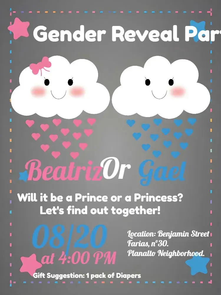 Rain of Love Pink Gender Reveal Tea Party invitation