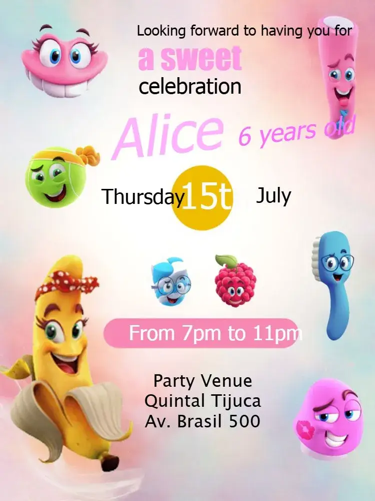 Fini Candy Color Bala invitation