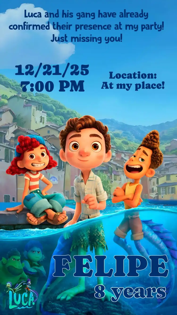 Invitation Luca – Kids' Birthday Party theme fun, colorful, playful, modern, childlike, cheerful