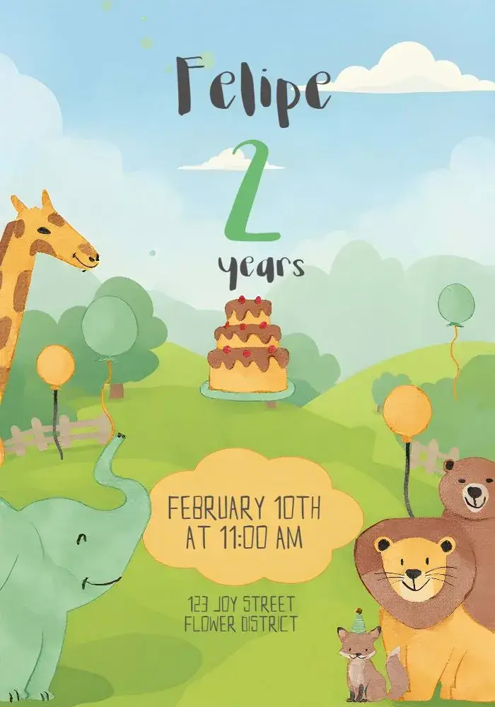 Elephant Safari invitation