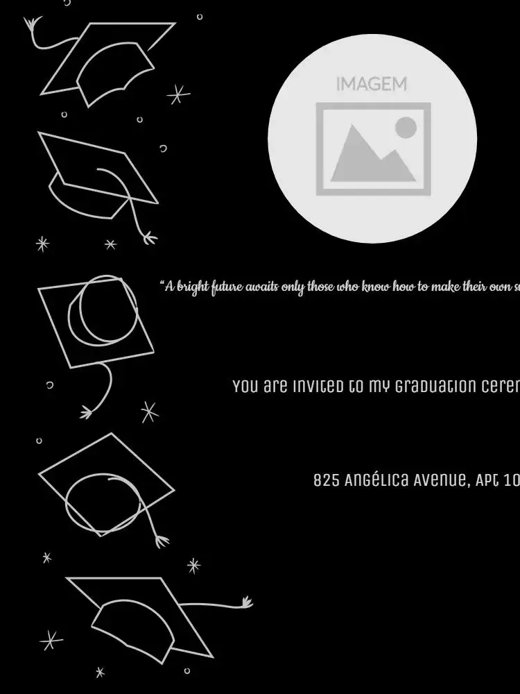 Invitation Gray Graduation – Graduation theme elegant, modern, dark, gray, minimalist, stars