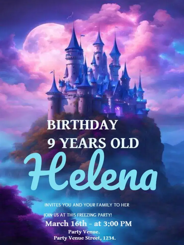 Online Castle For Editing Celebration invitation