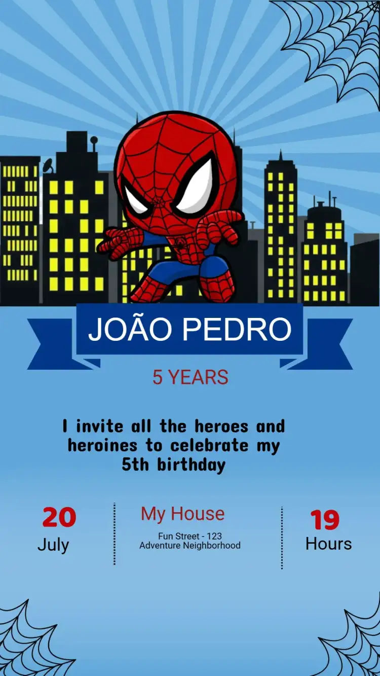 Spider-Man Birthday Invitation