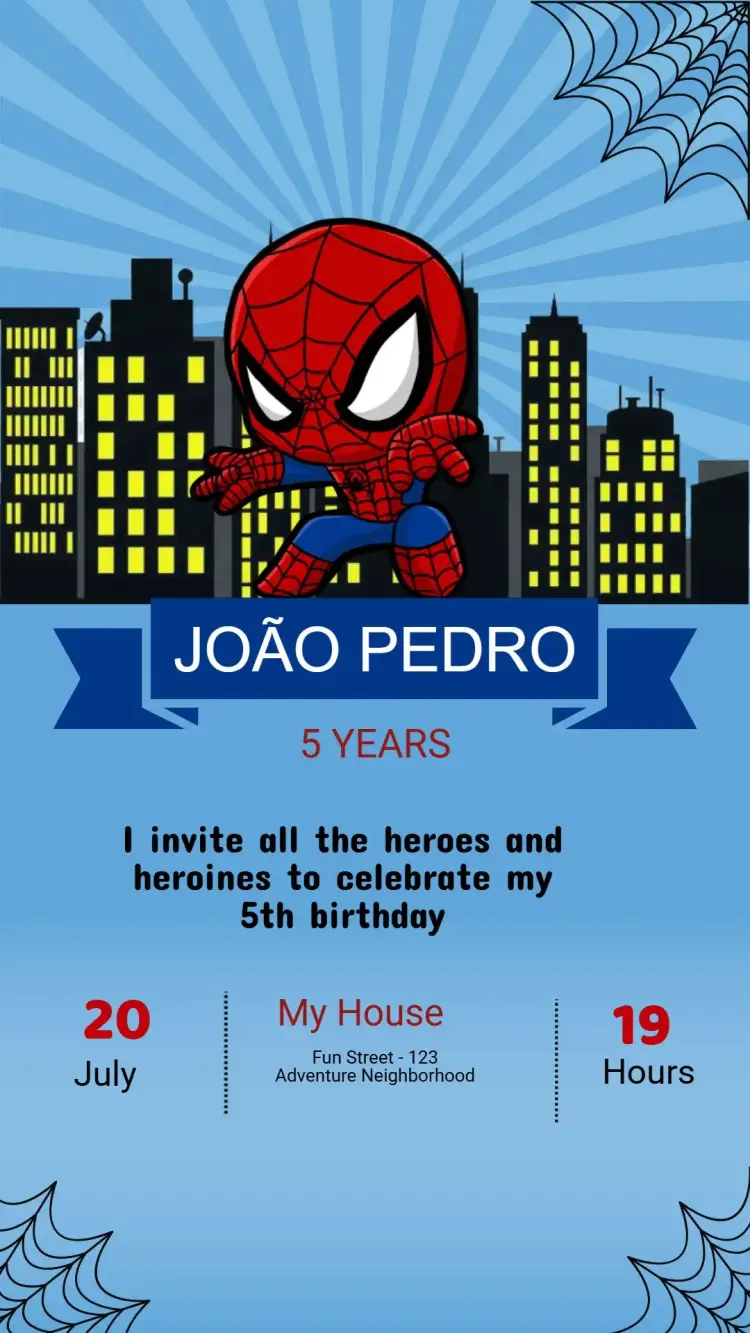 Spider-Man Birthday Invitation