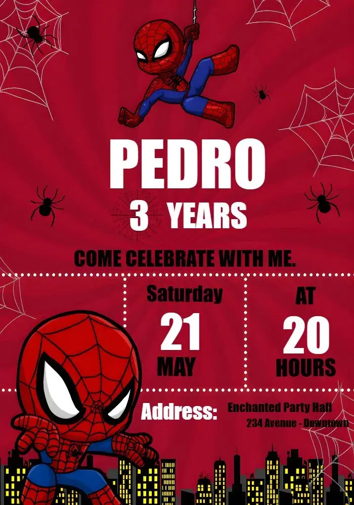Spiderman Cute Party invitation