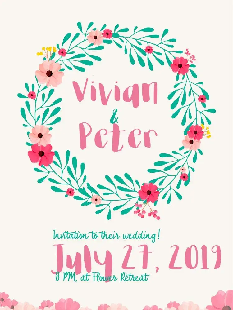 Watercolor Floral Wedding Flowers invitation