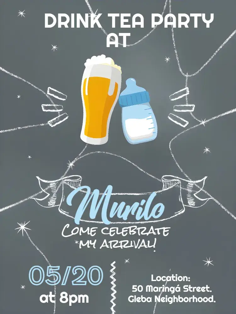 Chalkboard Baby Shower invitation