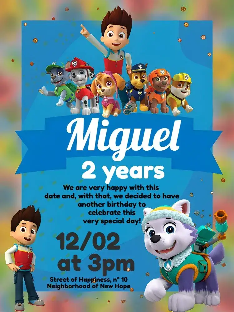 Paw Patrol Rocky invitation