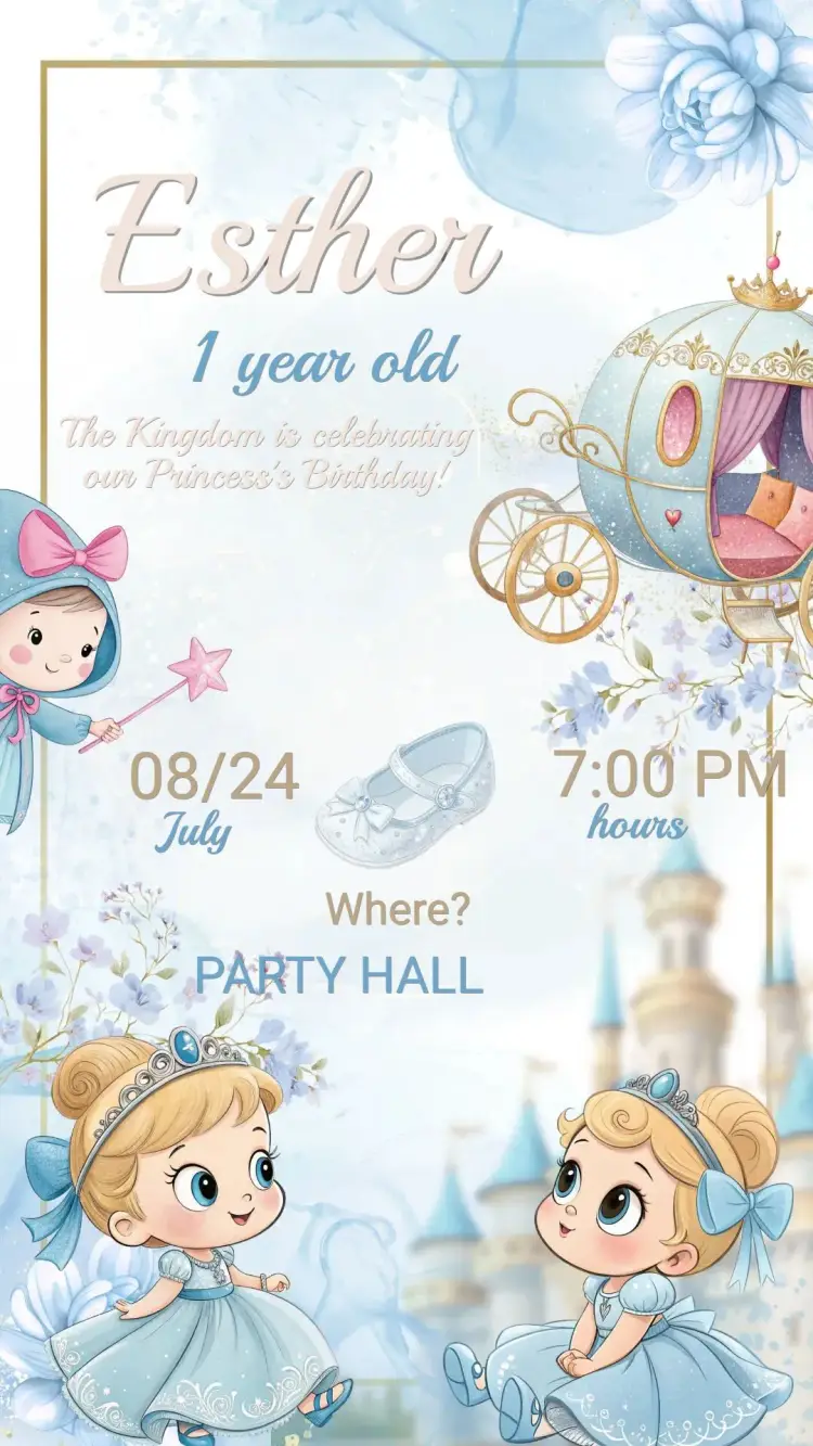 Cinderella Birthday Invitation