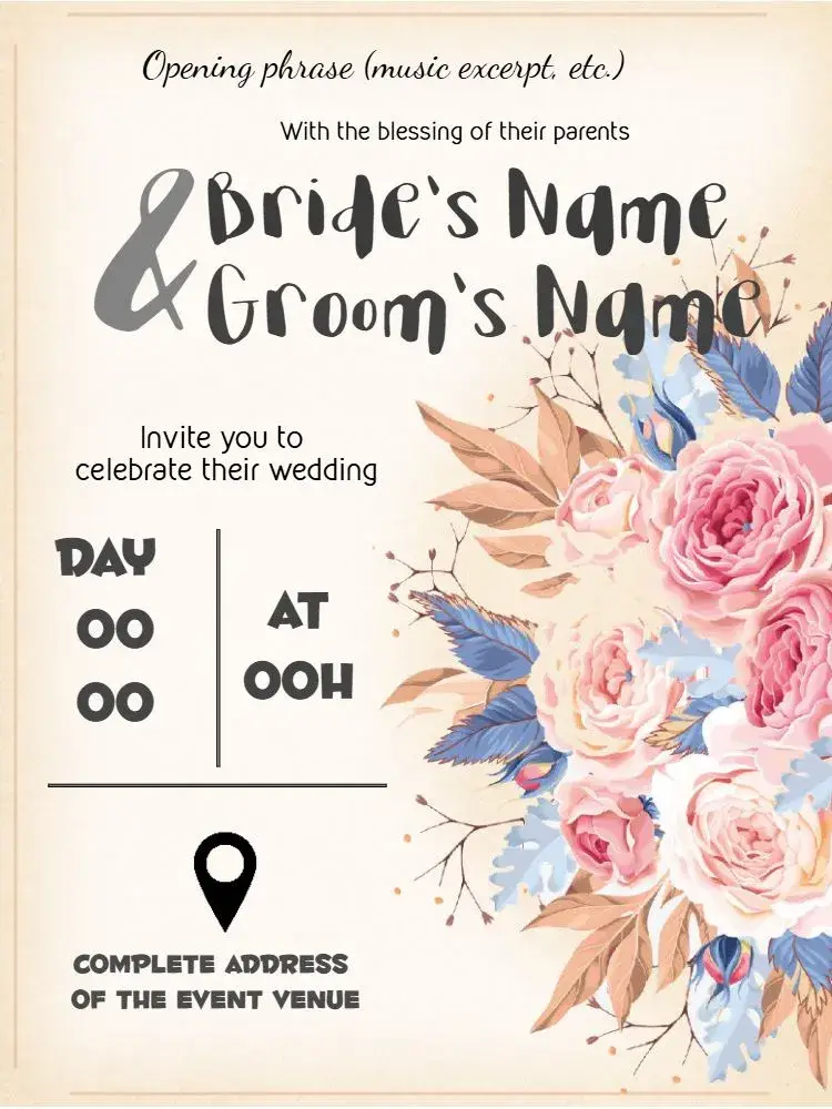 Rustic Casual Wedding invitation