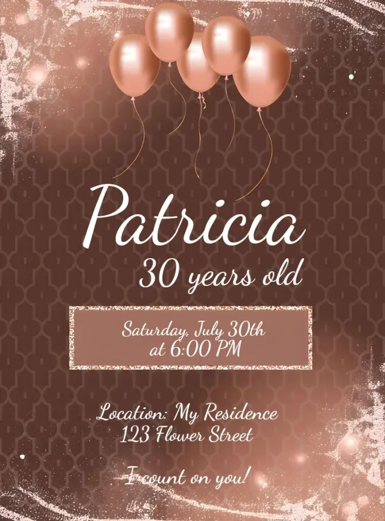 Rose Gold Black invitation
