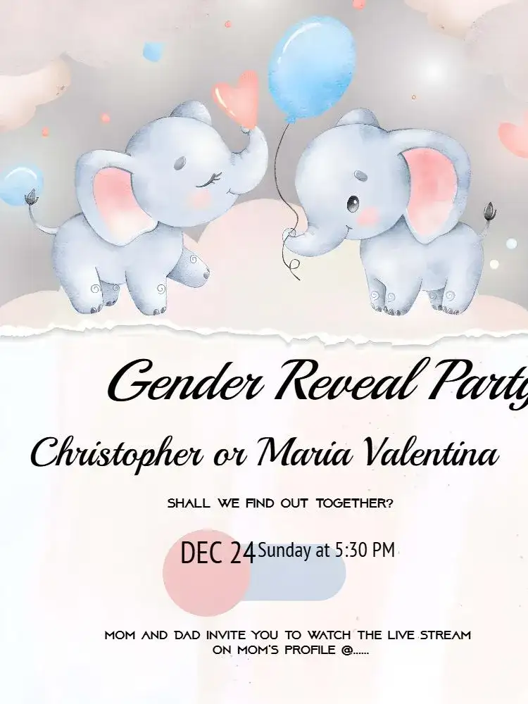 Elephant Blue Gender Reveal Tea Party