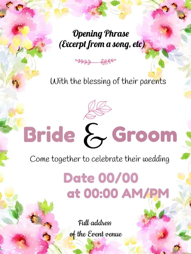 White Floral Wedding invitation