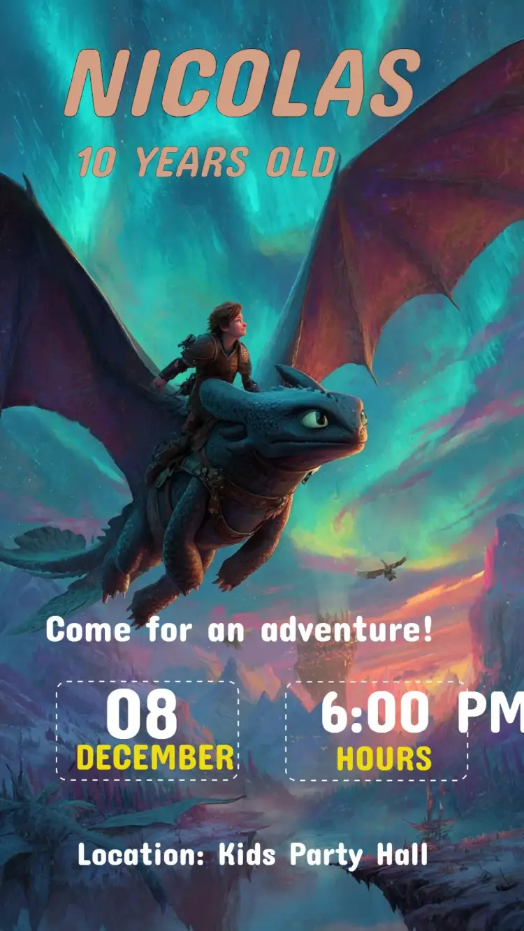 Birthday Invitation How to Train Your Dragon
