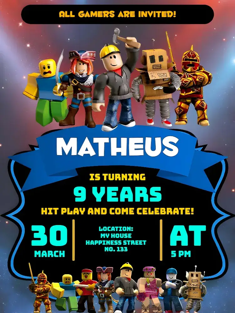 Black Roblox invitation