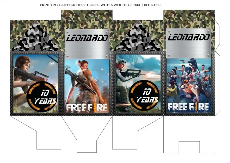 Invitation Free Fire Milk Box Template – Most searched for theme colorful, modern, youthful, themed, dynamic, games