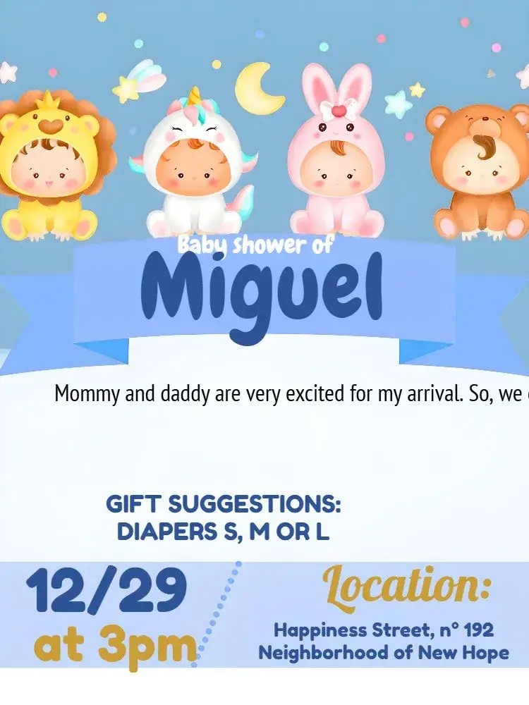 Safari Baby Shower Boy invitation