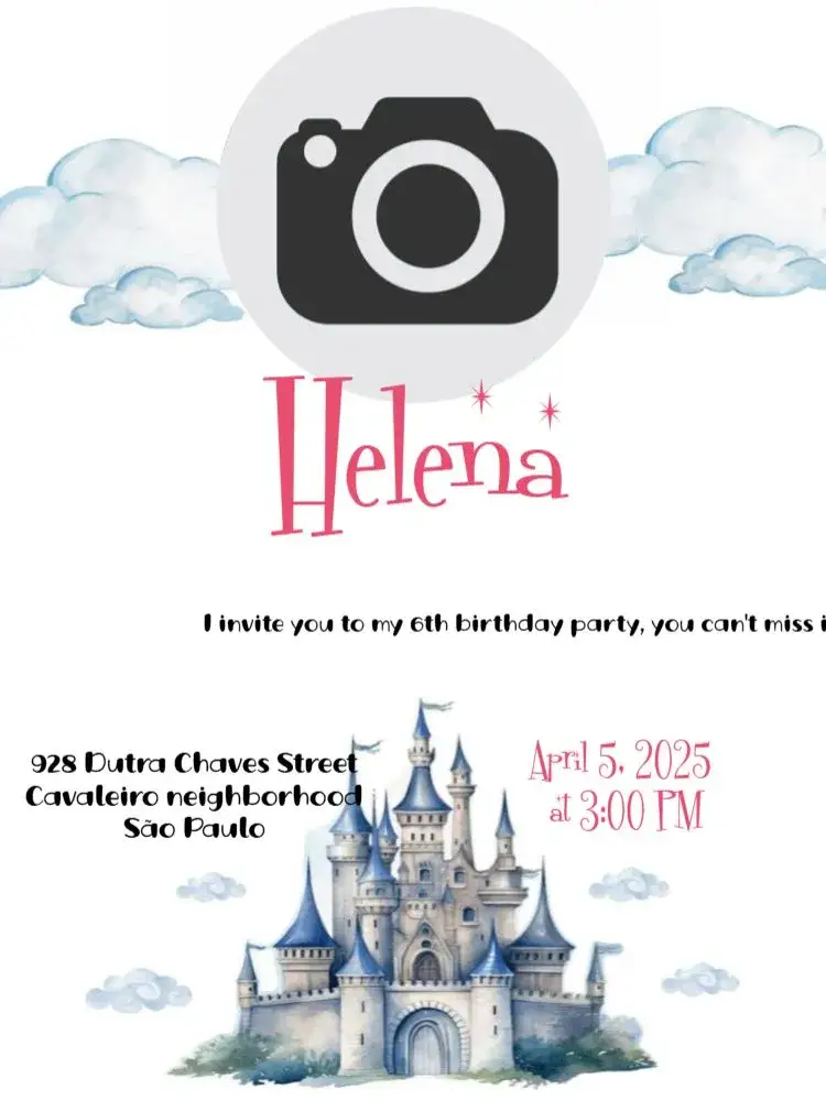 Invitation Castle – Raffle Tea theme delicate, cute, colorful, childish, magical, romantic