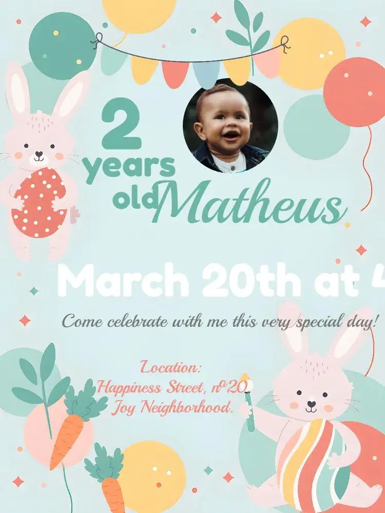 Invitation Easter Egg Hunt With Photo – Commemorative Dates theme colorful, festive, childish, Easter-themed, cheerful, fun