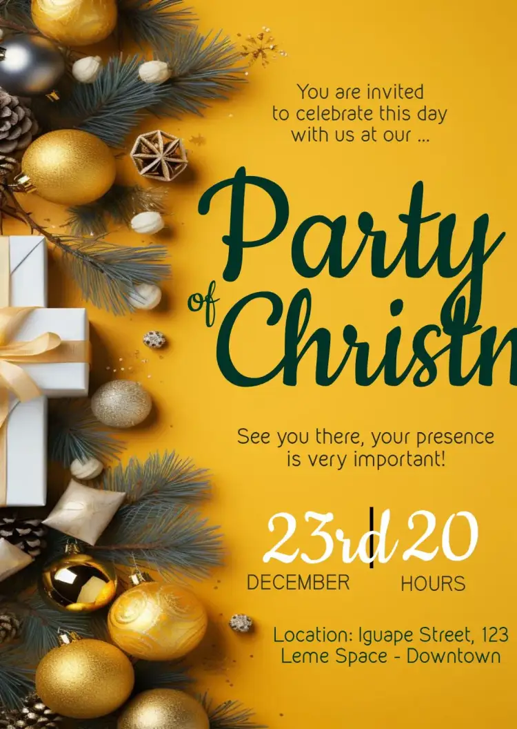 Invitation Christmas Gifts Party – Commemorative Dates theme red, green, carnival, colorful, Christmas-themed, fun