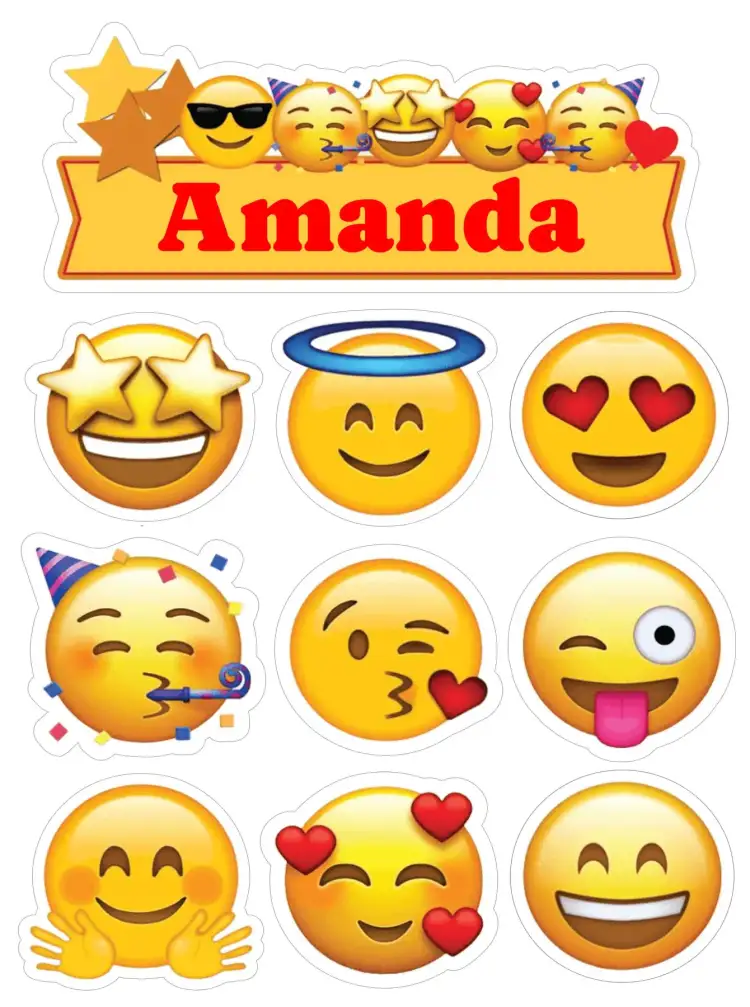 Invitation Emoji – Cake topper theme colorful, fun, modern, lively, youthful