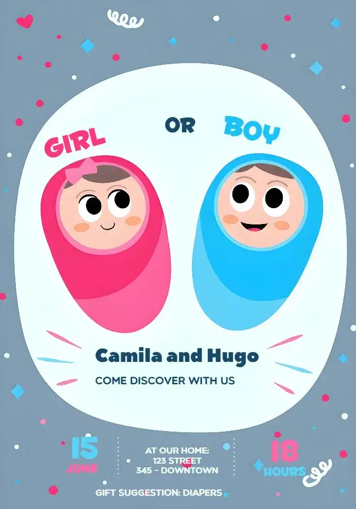 Baby Gender Reveal Tea Gift Suggestions invitation
