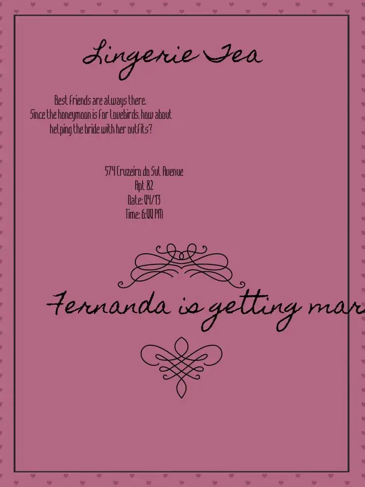 Lingerie Tea Celebration invitation