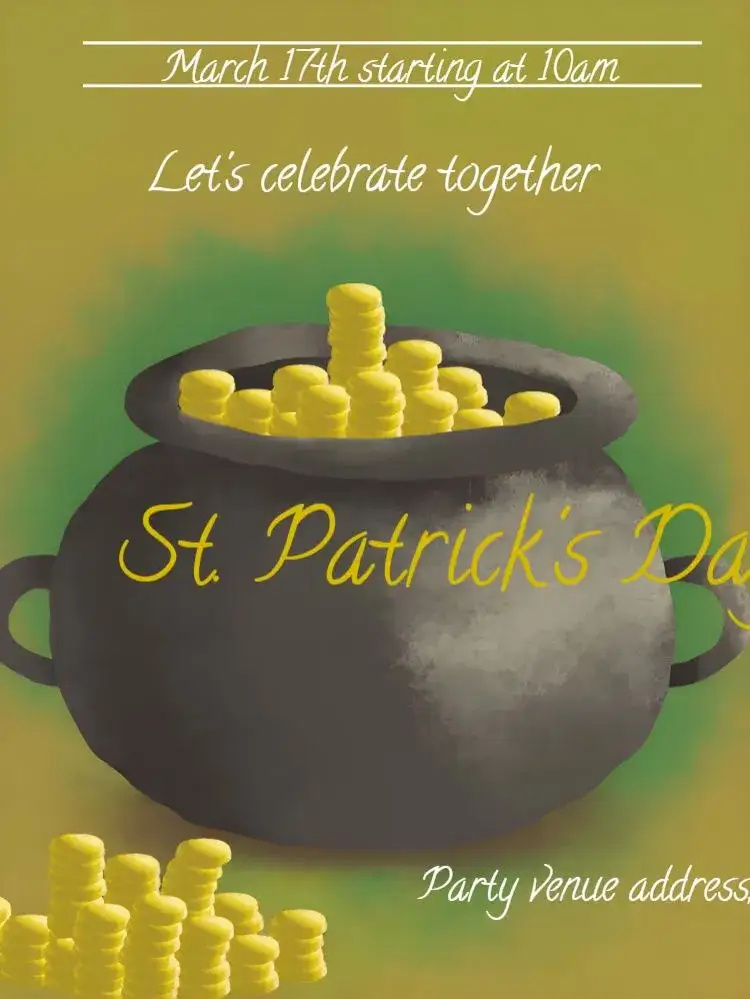 Invitation Saint Patrick's Day Celebration – Commemorative Dates theme green, Irish, vintage, festive, modern