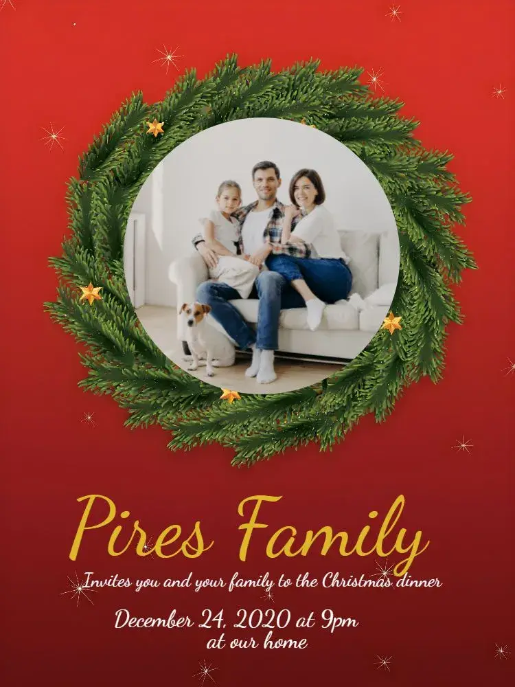 Christmas Dinner With Photo Of invitation