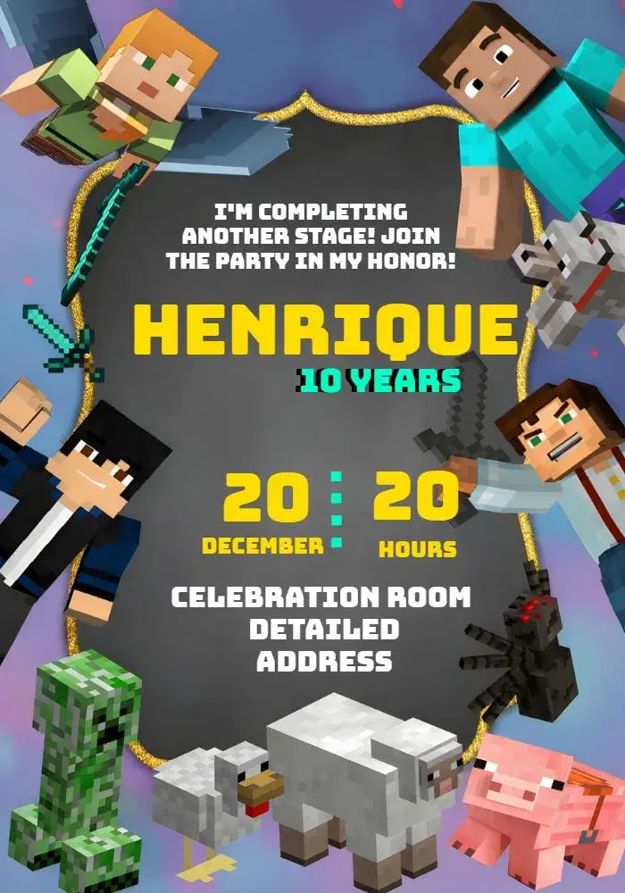 White Minecraft invitation