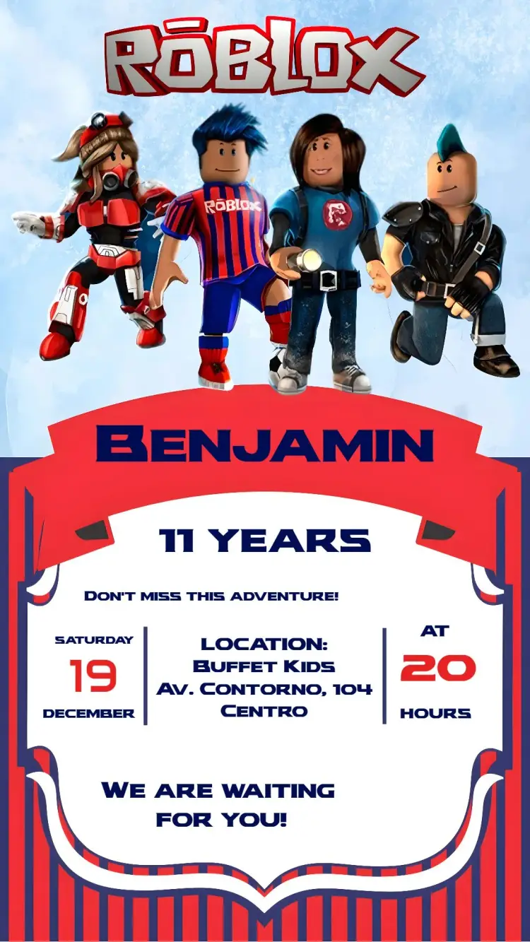 Invite Roblox editable and customizable