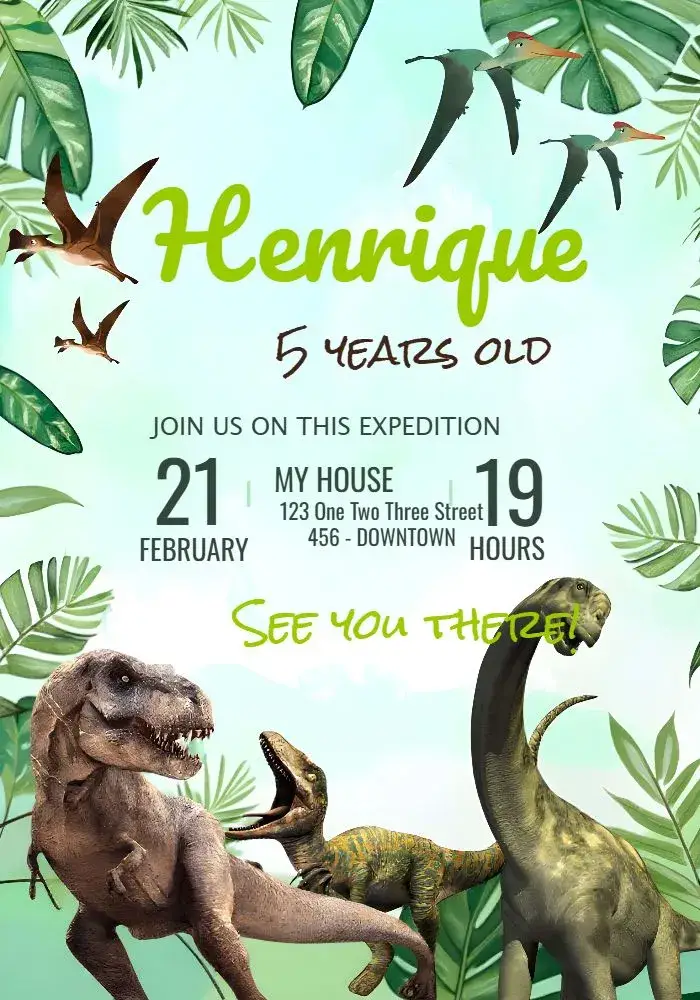 Dinosaur Dinosaurs invitation