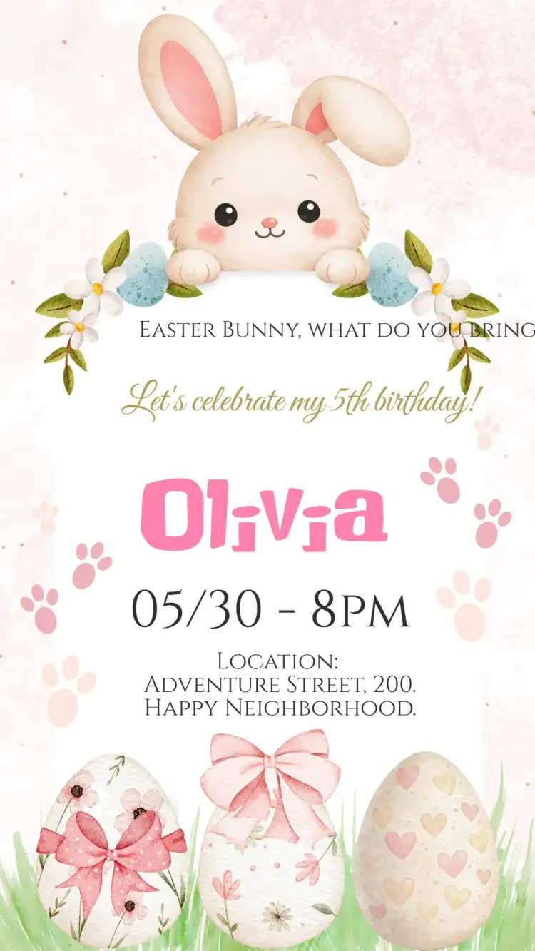 Easter Bunny Digital Invitation