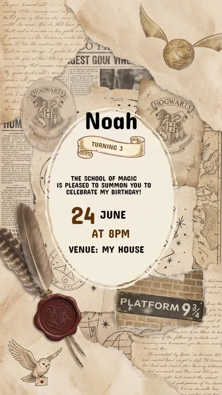 Harry Potter Birthday Invitation