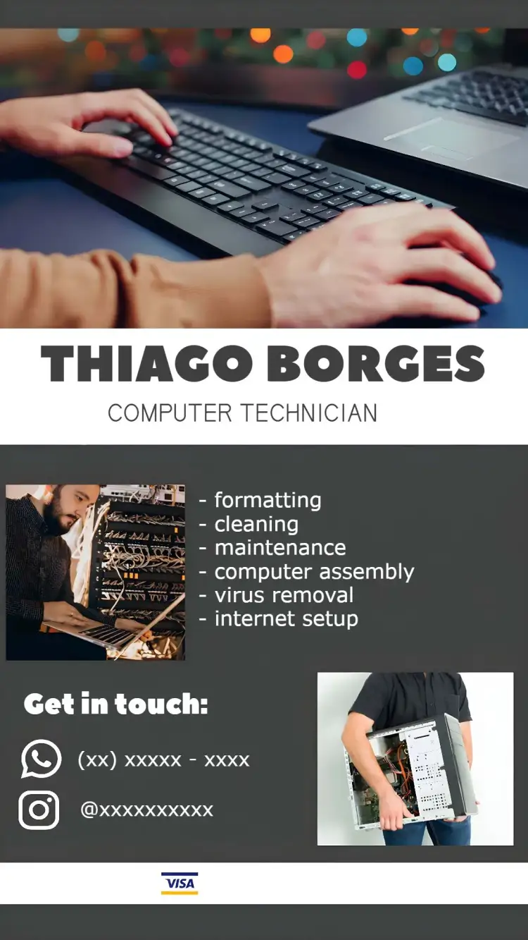 Invitation Business Card Technical In Computer Science Informatics – Most searched for theme minimalist, modern, technological, gray, elegant