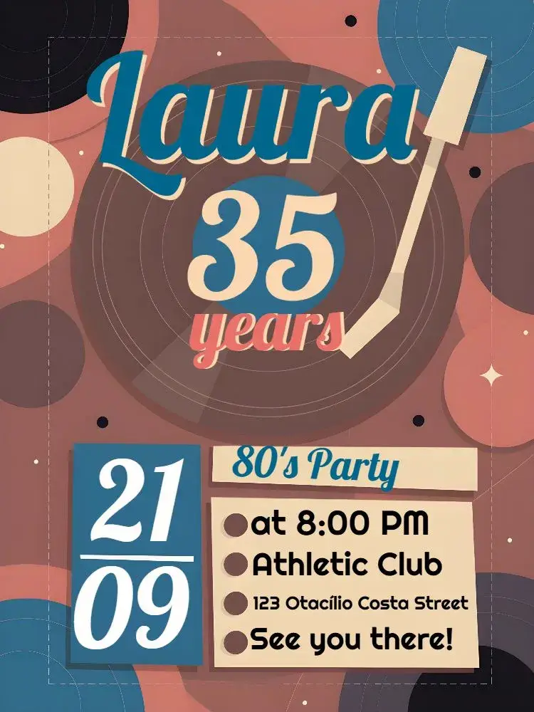 80s Retro Disco Party invitation