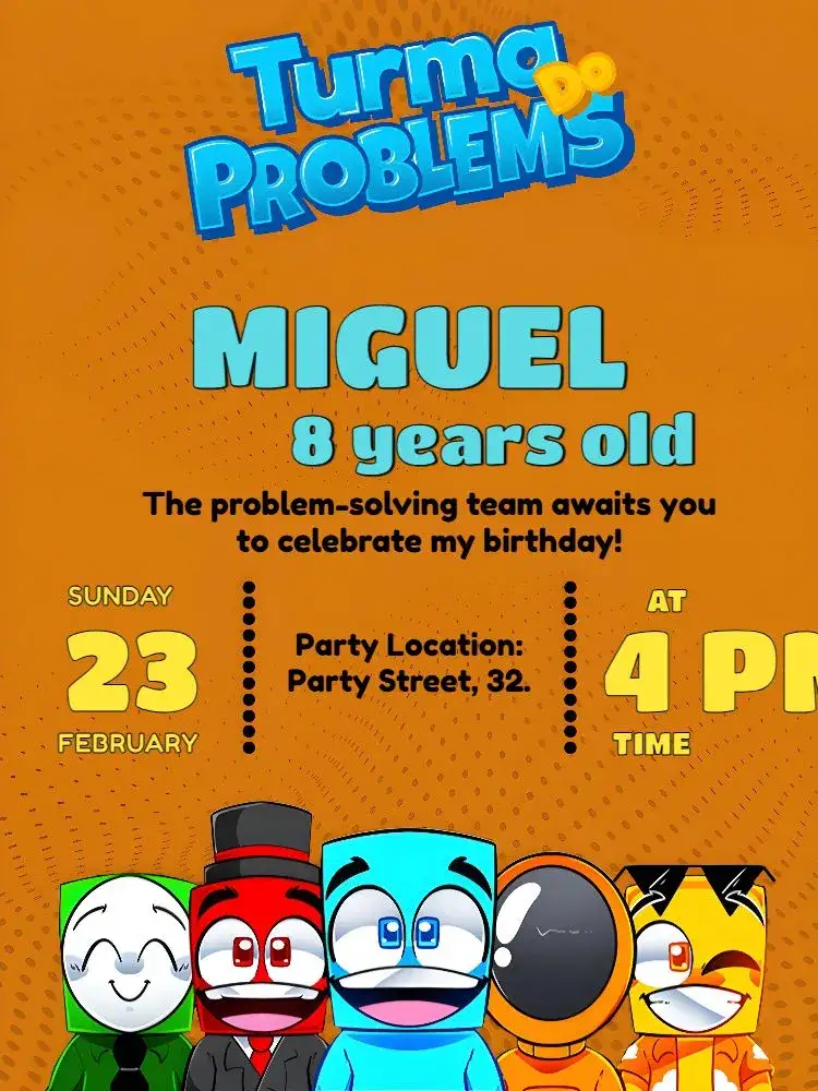 Invitation Class Of Trouble Youtube – Kids' Birthday Party theme fun, colorful, modern, childish, youthful